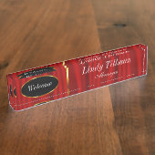 クラシックレッドと金ゴールド|個人用設定 デスクネームプレート (側面)