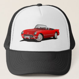 クラシックレッドの車 キャップ