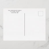 クラシックレッドギンガムクリスマススクリプト金ゴールド 箔シーズンポストカード (裏面)