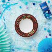 クラシックレッドクリスマスタータンチェックホリー&金ゴールド葉 ペーパーボウル (パーティー)