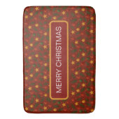 クラシックレッドクリスマスバスマット – フェスティバルホリデー バスマット (正面縦)