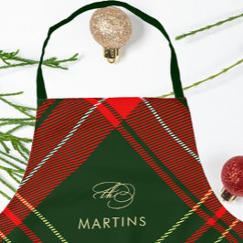 クラシックレッドクリスマスプレッドホリパーソナライズされたデイ エプロン