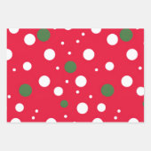 クラシックレッドグリーンアンドホワイトホリデーチャーム ラッピングペーパーシート (正面3)