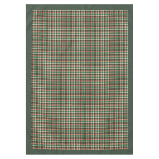 クラシックレッドグリーンタータンチェックフェスティバルホリデーギャザリング テーブルクロス (正面)