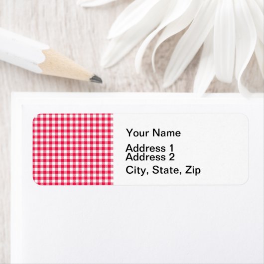 クラシックレッドジンガム地方の模様 ラベル (インサイチュ)