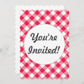 クラシックレッドジンガム地方の模様 招待状 (正面/裏面)