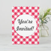 クラシックレッドジンガム地方の模様 招待状 (スタンド正面)
