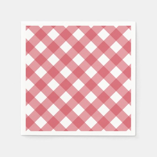 クラシックレッドジンガムBBQサマーパーティーナプキンズ スタンダードカクテルナプキン (正面)