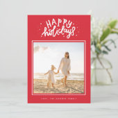 クラシックレッドスクエアフォトレトロクリスマス シーズンカード (スタンド正面)