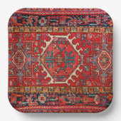 クラシックレッドターキッシュペルシア東洋絨毛絨毯 ペーパープレート (正面)