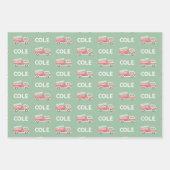 クラシックレッドファイアカスタムートラックテーマ ラッピングペーパーシート (正面)