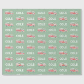 クラシックレッドファイアカスタムートラックテーマ ラッピングペーパー (フラット)