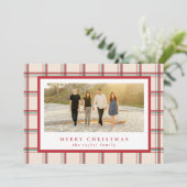 クラシックレッドプレイドクリスマスカード シーズンカード (スタンド正面)