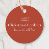 クラシックレッドホリデーハンドメイドベーキング フェイバータグ (正面)