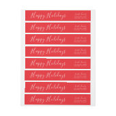 クラシックレッドホリデー差出人住所ラベル ラップアラウンドラベル (シート)