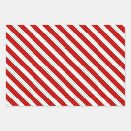 クラシックレッドホワイトとグリーンクリスマスコレクション ラッピングペーパーシート