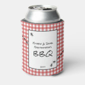 クラシックレッドホワイトギンガムアンツBBQピクニックパーティー 缶クーラー (缶裏面)