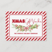 クラシックレッドホワイトフローラベリークリスマス 割引カード (正面)