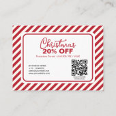 クラシックレッドホワイトフローラベリークリスマス 割引カード (裏面)