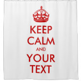 クラシックレッドホワ保イルカムとカスタム文字 シャワーカーテン (正面)