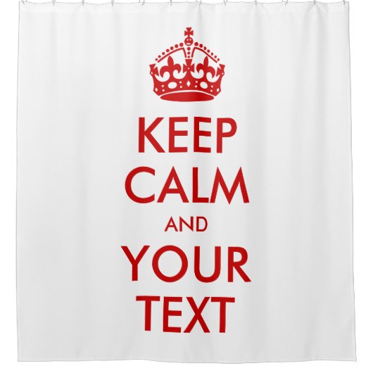 クラシックレッドホワ保イルカムとカスタム文字 シャワーカーテン (正面)