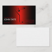 クラシックレッドマルティーニメタリックバーテンテンプレート 名刺 (正面/裏面)