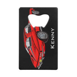 クラシックレッドムスタンデザインボトルオープナー クレジットカード栓抜き