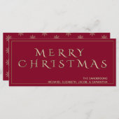 クラシックレッドメリークリスマスカスタムメタリック (正面/裏面)