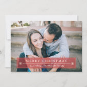 クラシックレッドメリークリスマスホリデーカード シーズンカード (正面)