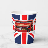 クラシックレッドロンドンダブルデッカーバス 紙コップ (裏面)