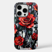 クラシックレッドローズ絵を描ブーケ Case-Mate iPhoneケース (裏面)