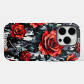 クラシックレッドローズ絵を描ブーケ Case-Mate iPhoneケース (裏面 (横))