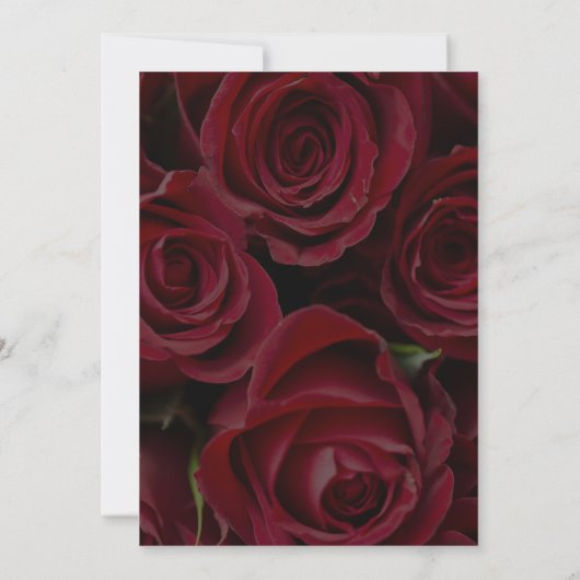 クラシックレッドローゼズオーバーレイ結婚式招待状 招待状 (裏面)