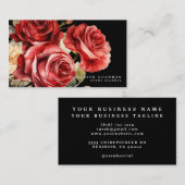 クラシックレッドローゼズブラックビジネスカード 名刺 (正面/裏面)