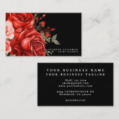 クラシックレッドローゼズブラックビジネスカード 名刺 (正面/裏面)