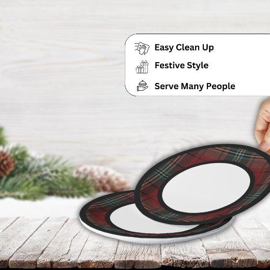 クラシックレッドヴィンテージクリスマス – プライドストライプクリスマス ペーパープレート