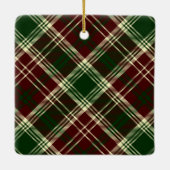 クラシックレッド緑のプパーソナライズされたライドペット犬の写真 セラミックオーナメント (裏面)