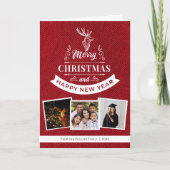 クラシックレッド3フォトファミリートナカイ シーズンカード (正面)