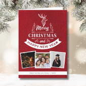 クラシックレッド3フォトファミリートナカイ シーズンカード