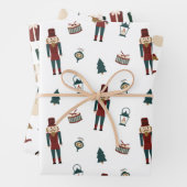 クラシックレッド&グリーンクリスマスかわいこちゃん ラッピングペーパーシート (インサイチュ)