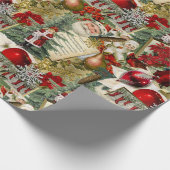 クラシックレッド&グリーンビクトリアンクリスマス ラッピングペーパー (角)