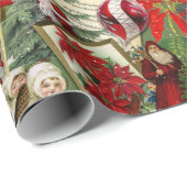 クラシックレッド&グリーンビクトリアンクリスマス ラッピングペーパー (ロールコーナー)