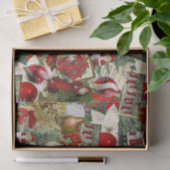 クラシックレッド&グリーンビクトリアンクリスマス 薄葉紙 (ギフト)