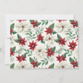 クラシックレッド&グリーンポインセッタホリデーフォトカード シーズンカード (裏面)