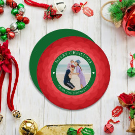 クラシックレッド&グリーンメリークリスマスフローラ シーズンカード