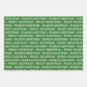 クラシックレッド&グリーンモダンクリスマス ラッピングペーパーシート (正面3)
