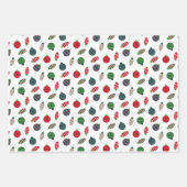 クラシックレッド&グリーンモダンクリスマス ラッピングペーパーシート (正面)