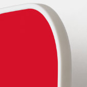 クラシックレッド/ホワイトシンプルモノグラムミニマル ピックルボールラケット (左詳細)