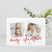 クラシックレッド&ホワイト・メリークリスマス数々の写真 シーズンカード (スタンド正面)