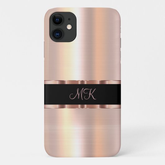 クラシックレディーズモノグラムバラ金ゴールドカラー Case-Mate iPhoneケース (裏面)